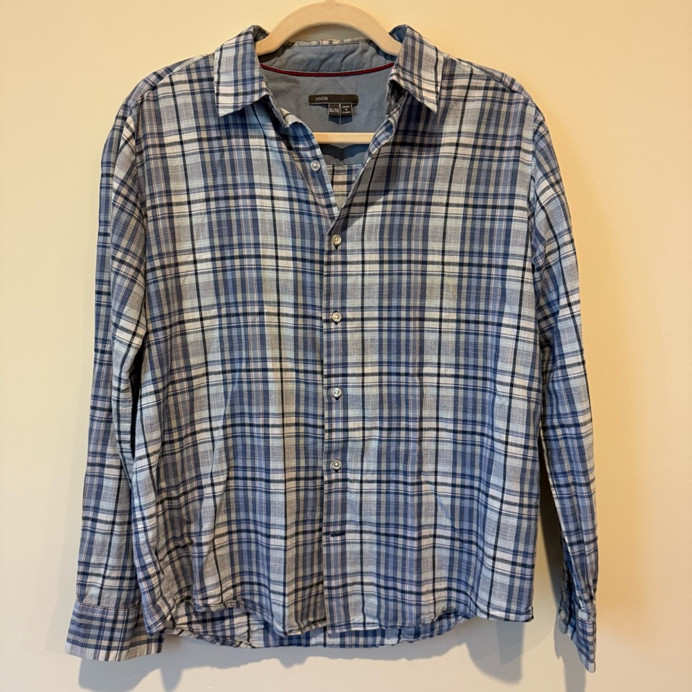 Vince Linen Blend Button Down Shirt